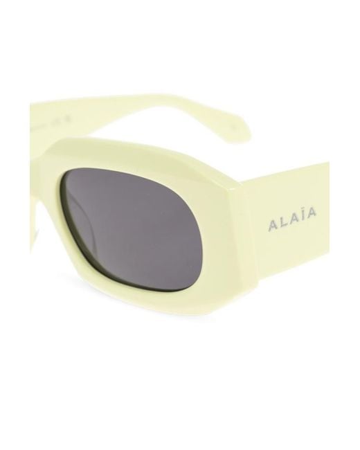Alaïa White Alaïa Rectangular Frame Sunglasses