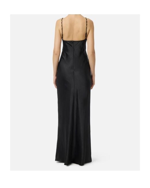 Elisabetta Franchi Black Chain-Strap Maxi Dress