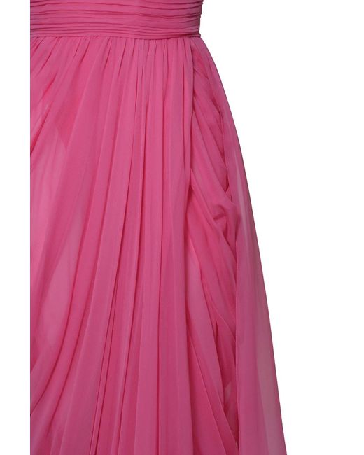 Alberta Ferretti Pink Draped Sleeveless Gown