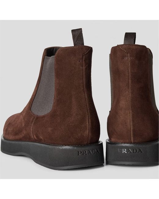 Prada Brown Side Elasticated Boots for men