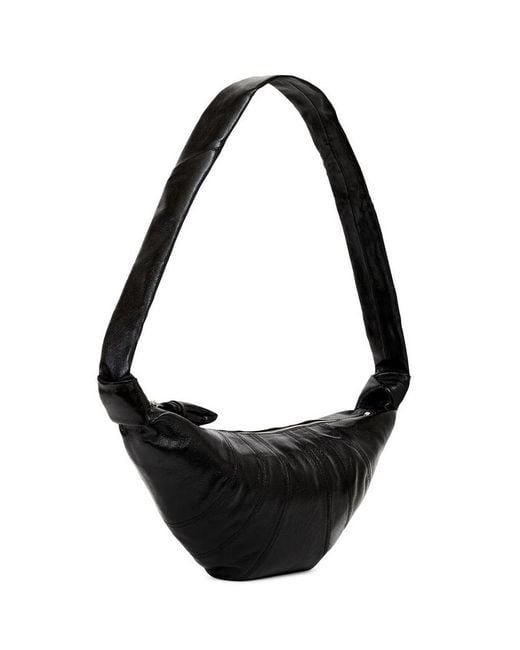 Lemaire Black Croissant Zip-Up Medium Crossbody Bag