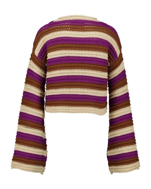 LaDoubleJ Red Crop Sweater