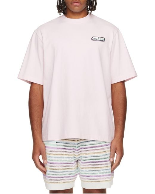 Casablanca Pink Casa Racing Oversized Short Sleeve T-Shirt for men
