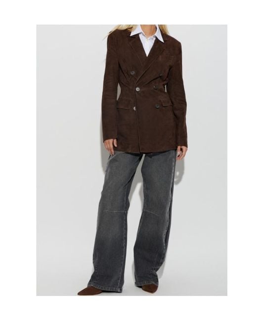 Arma Brown Long-Sleeve Leather Jacket