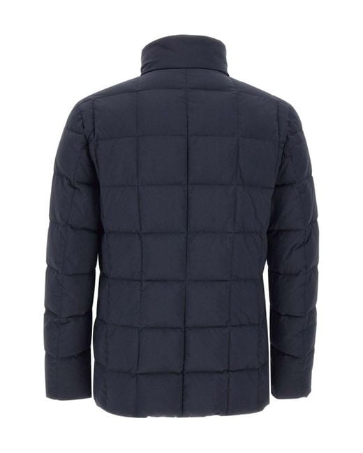 Fay Blue Quilted Double-Zip Jacket for men