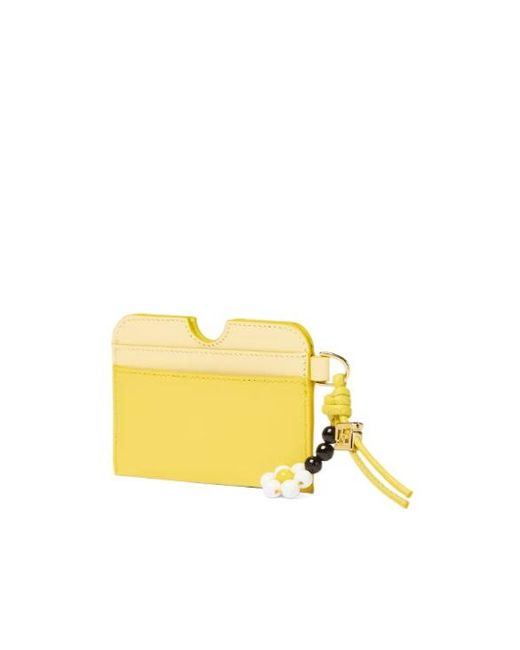 Fendi Yellow Ff Diamonds Flower-Detail Card Holder