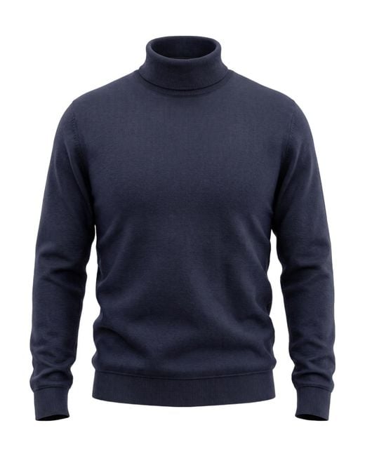 Altea Blue Roll-Neck Wool Sweater for men