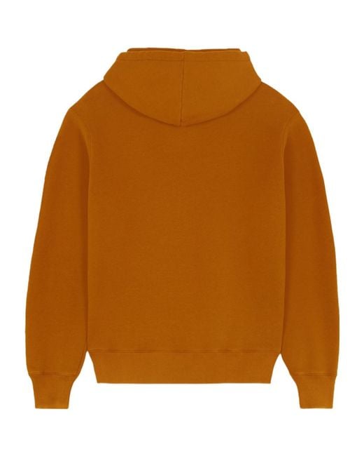 Maison Kitsuné Brown Fox-Appliqué Cotton Hoodie