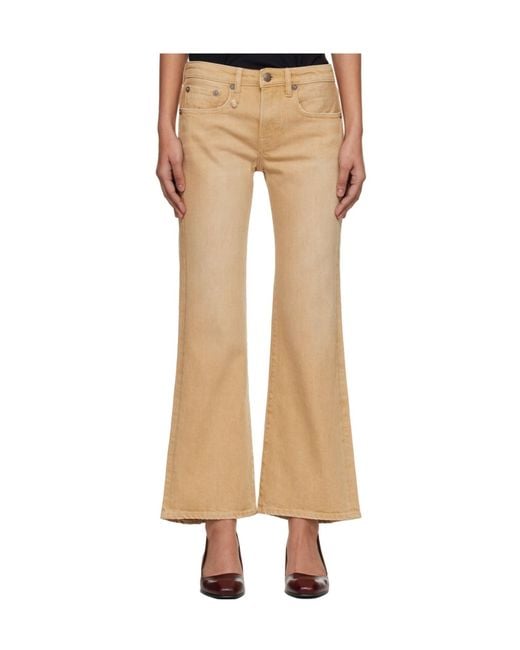 R13 Natural Mid-Rise Flared Jeans