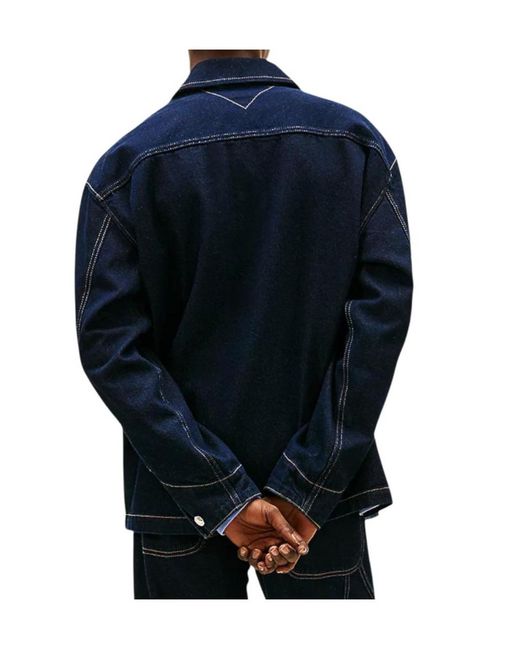 Tommy Hilfiger Blue Relaxed Denim Chore Jacket for men