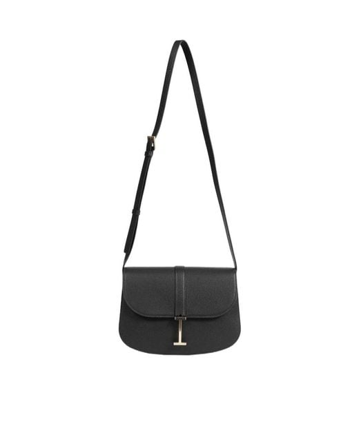 Tom Ford White T-Clasp Grained Leather Shoulder Bag
