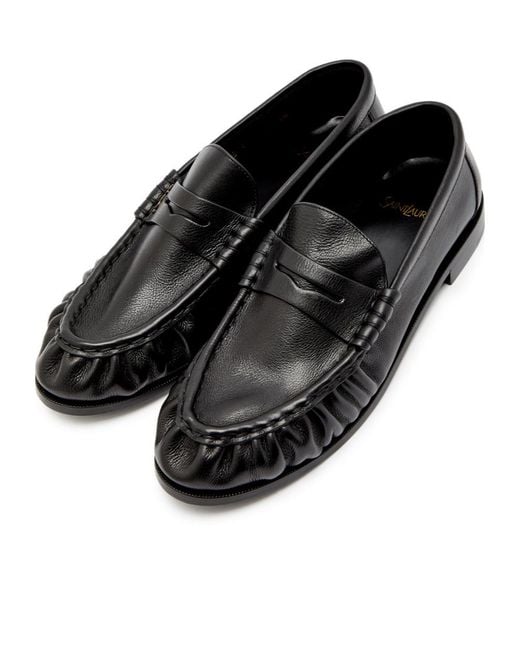 Saint Laurent Black Leather Loafers