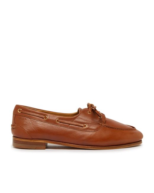 Bally Brown Round Toe Flat Shoes