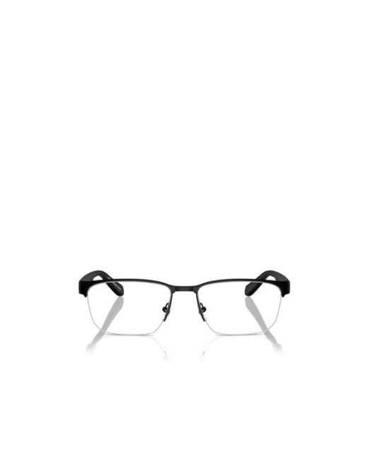 Emporio Armani Metallic Rectangular Frame Glasses for men