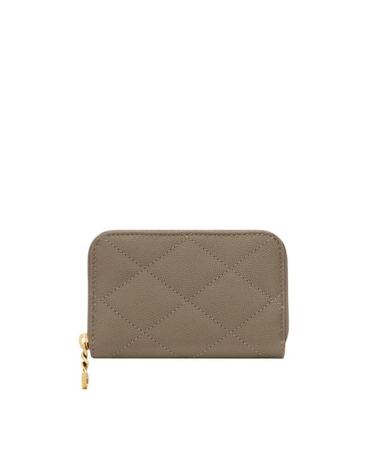 Saint Laurent Gray Zipper Coin Purse