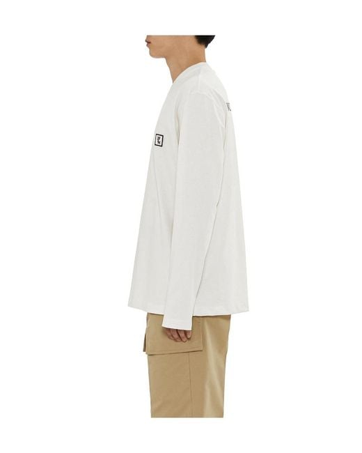 Wooyoungmi White Backlogo Long-Sleeved T-Shirt for men