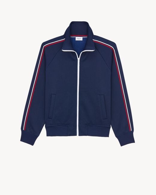 Saint Laurent Blue Zip-Up Track Jacket for men