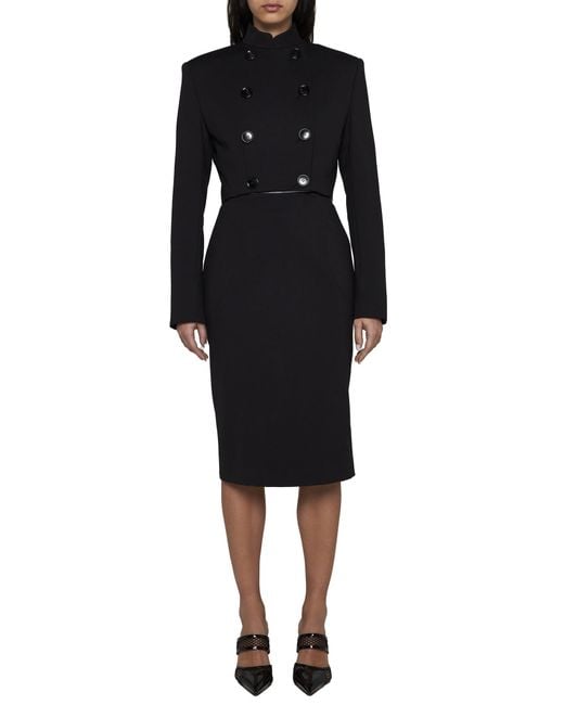 Alaïa Black Alaïa Upstitched Circle Midi Pencil Skirt