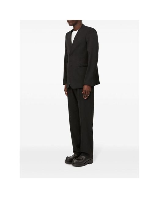 MM6 by Maison Margiela Black Single-Breasted Raw-Cut Edge Blazer for men