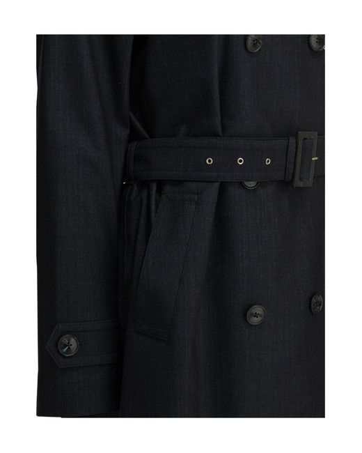 Herno Black Double-Breasted Belted Coat