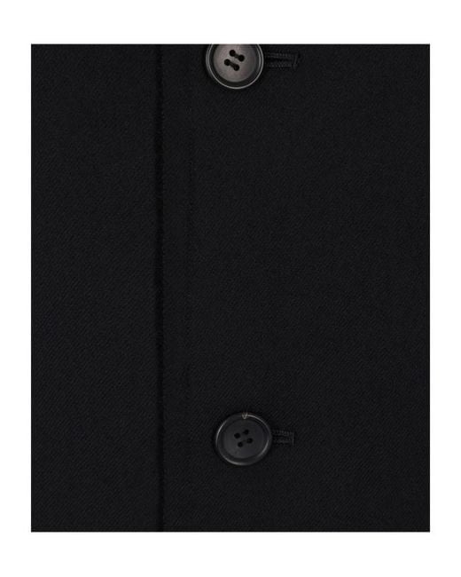 Yohji Yamamoto Black Single-Breasted Coat