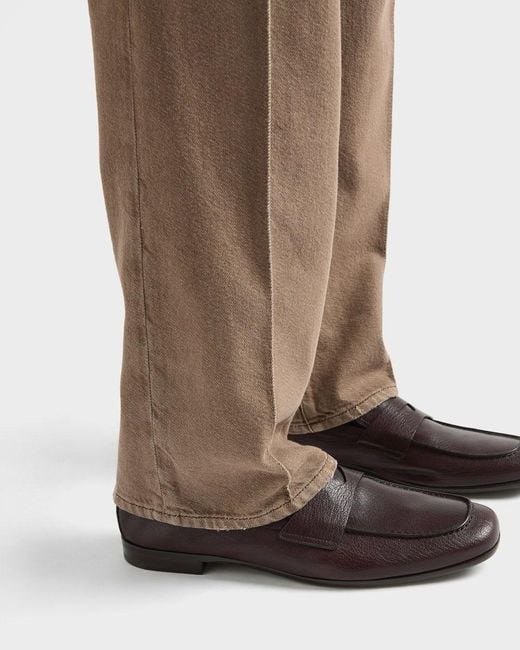 Prada Brown Leather Loafers for men