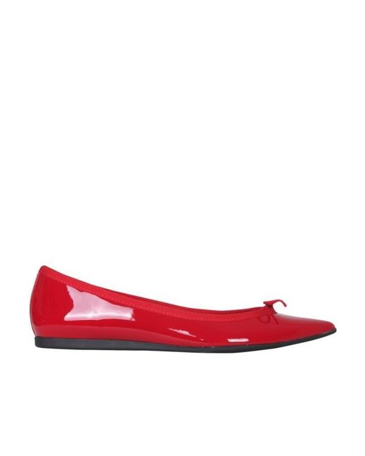 Repetto Red Pointy Design Flat Shoes