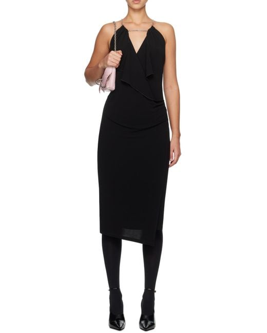Givenchy Black Ruffle Halter-Neck Dress