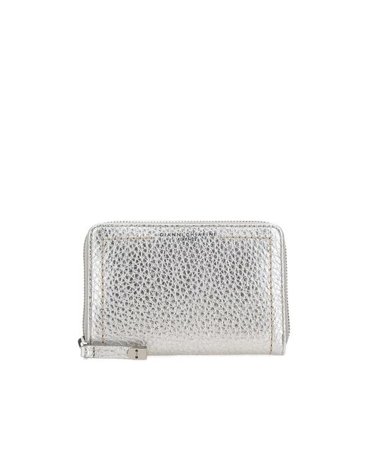 Gianni Chiarini White Bubble Zip-Around Wallet
