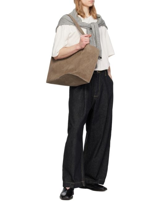 Studio Nicholson Gray The Reflection Logo Detailed Tote Bag for men