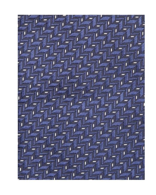 Canali Blue Geometric-Pattern Tie for men