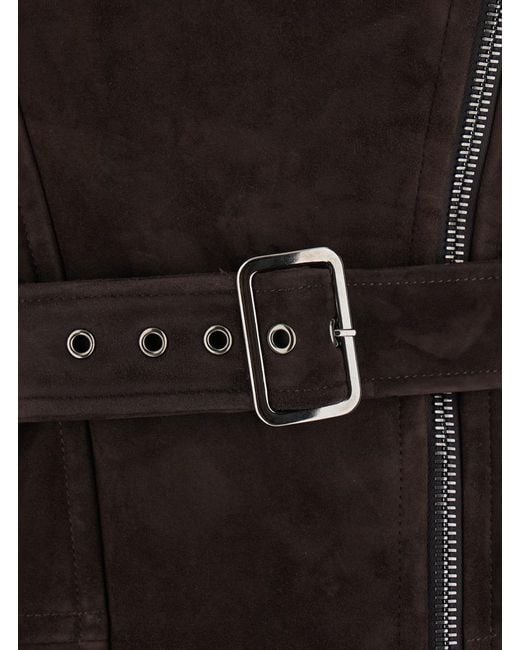 Blancha Black Leather Jacket With A Zipper