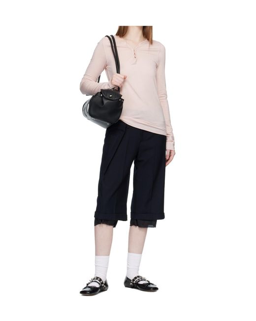 OPEN YY Blue Wrap Over Layered Bermuda Shorts