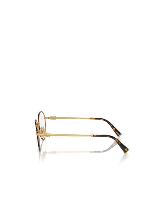 Miu Miu Metallic Eyewear Round Frame Glasses