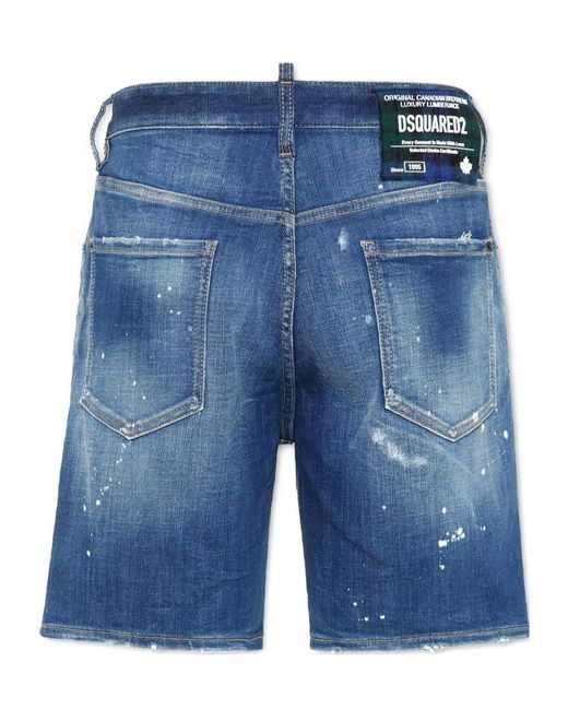 DSquared² Blue Distressed Denim Shorts for men