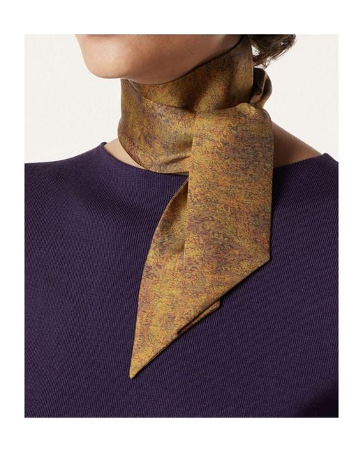 Loro Piana Natural Amber Strip Scarf