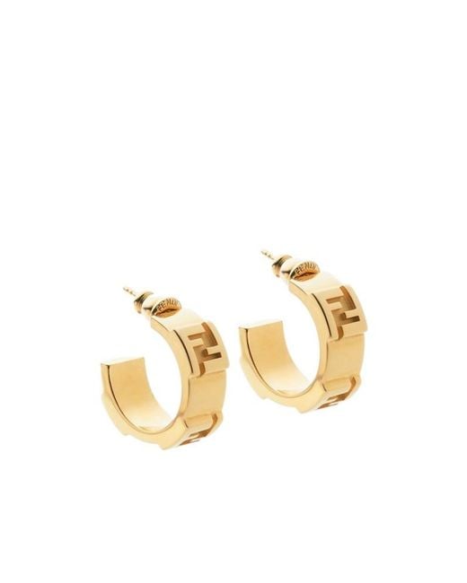 Fendi Metallic Colored Metal Earrings