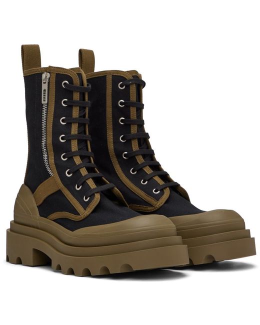 Bottega Veneta Black Trek Lace-Up Boots for men