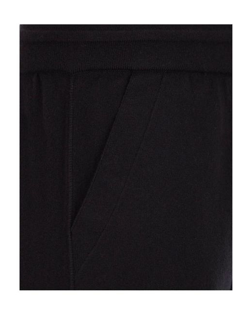 Loro Piana Black Drawstring Knitted Pants for men