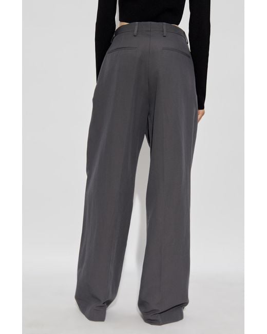 Dries Van Noten Gray Wide-Leg Casual Pants