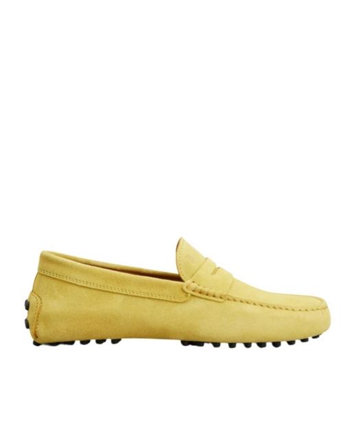 Tod's Yellow Round-Toe Loafers for men