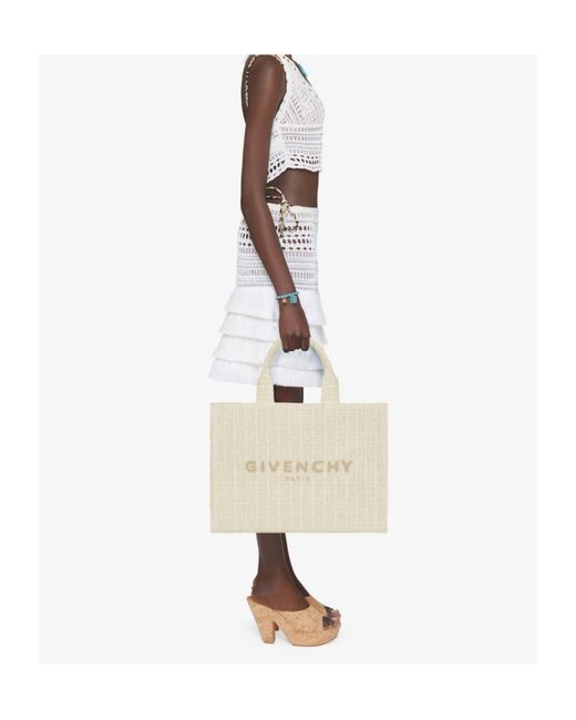 Givenchy Natural 4G Pattern Medium G-Tote Shopping Bag