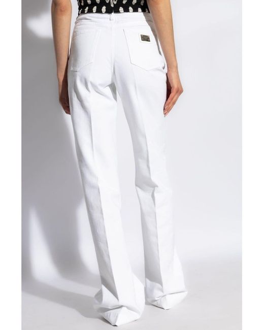 Dolce & Gabbana White Logo Tag Flared Jeans
