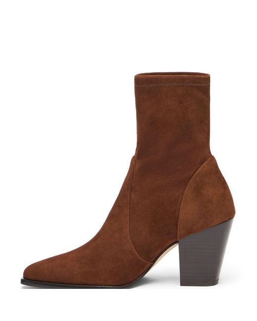 Stuart Weitzman Brown Pointed-Toe Ankle Boots