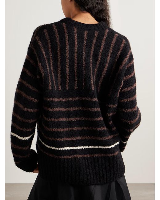 Proenza Schouler Black Leonie Striped Wool Sweater