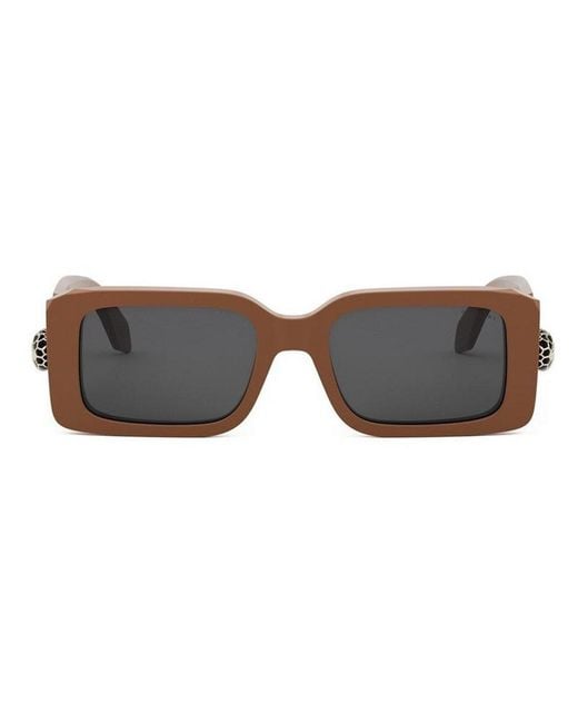 BVLGARI Brown Rectangular Frame Sunglasses