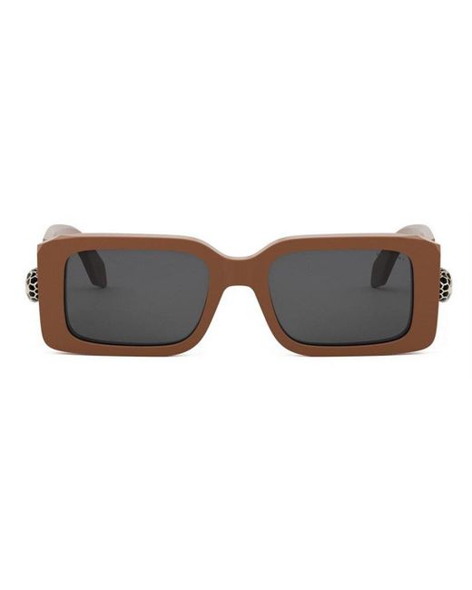 BVLGARI Brown Rectangular Frame Sunglasses