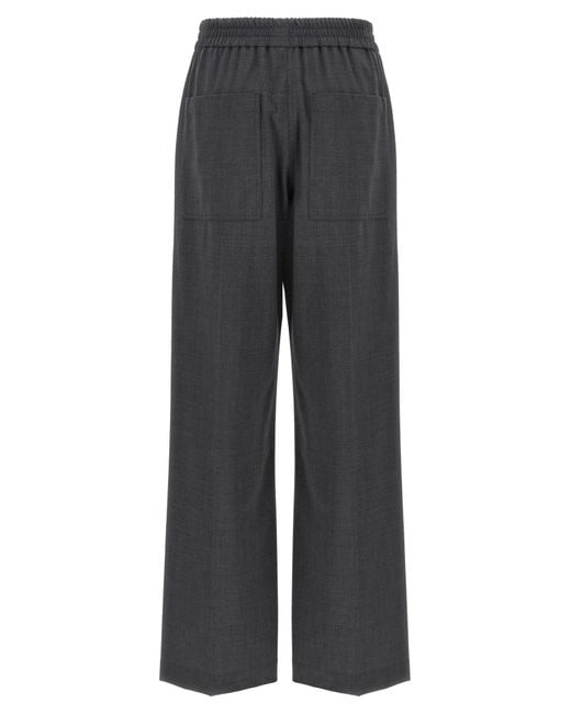 Brunello Cucinelli Gray Stretch Virgin Wool Fluid Trousers