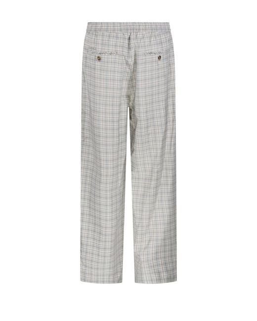 DUNST Gray Drawstring Check Trousers for men