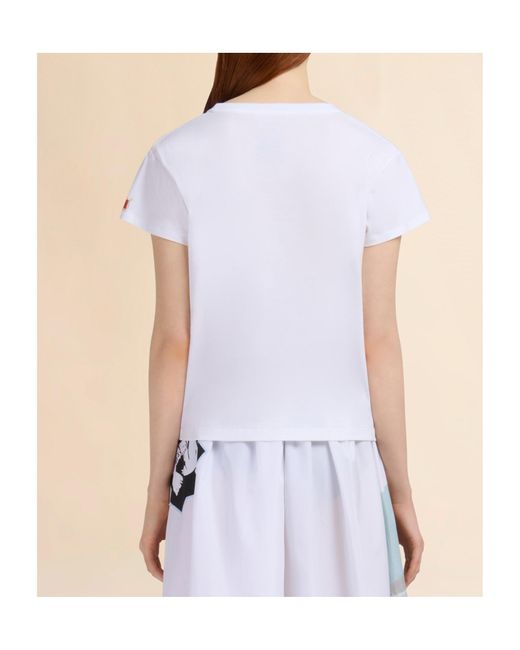 Marni White Printed Patches Crewneck T-Shirt